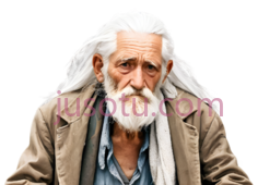 老人,白发, PNG