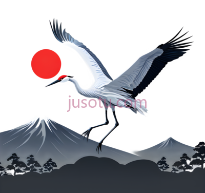 鹤,水墨画,白色, PNG