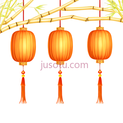 灯笼,中式,橙色, PNG