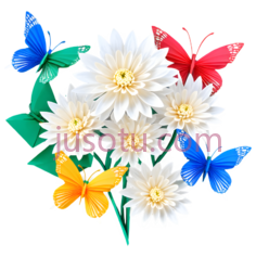 白菊,折纸,褶皱PNG