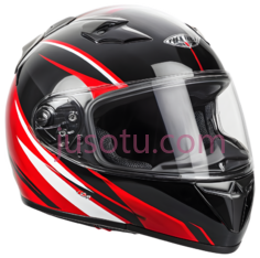 摩托车头盔,红色PNG