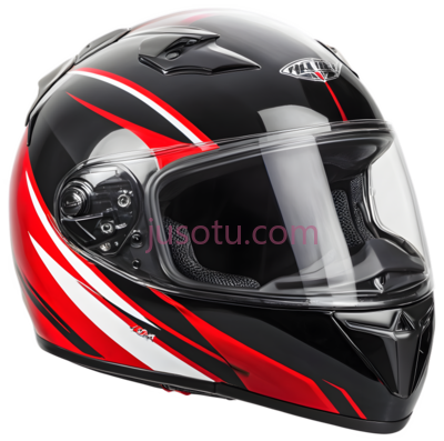 摩托车头盔,红色, PNG