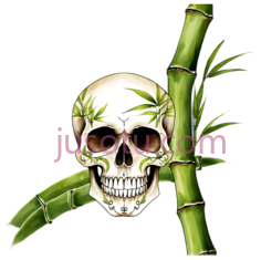 万圣节骷髅,竹子PNG
