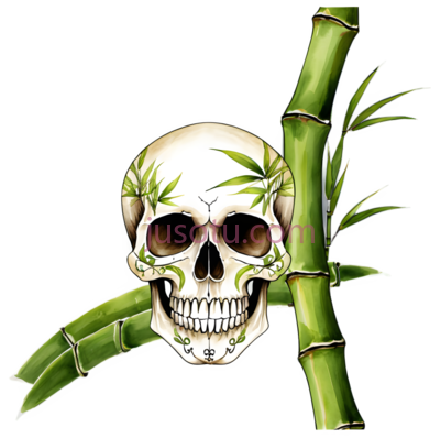 万圣节骷髅,竹子, PNG