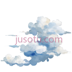 云,水彩画,白色,蓝色PNG