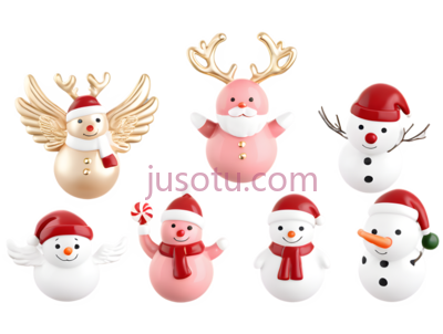 雪人,戴圣诞帽,围巾,黄色, PNG