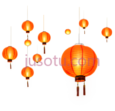 灯笼,中式,橙色PNG