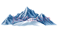 雪山,插画,蓝色,白色PNG