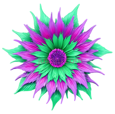 花,抽象,紫色, 绿色, PNG