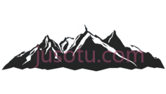 山脉,线条画,白色PNG