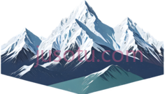 雪山,插画,白色,蓝色PNG