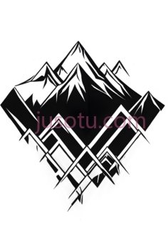 山峰,几何图形,黑白PNG