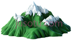 山峰,卡通,绿色,白色PNG