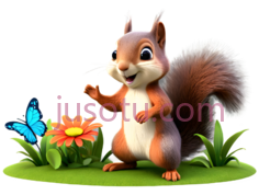 松鼠,卡通,棕色,白色PNG