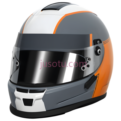 头盔,灰色,橙色, PNG