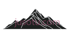 山峰,线条画,白色PNG