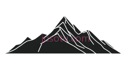 山峰,线条画,白色, PNG