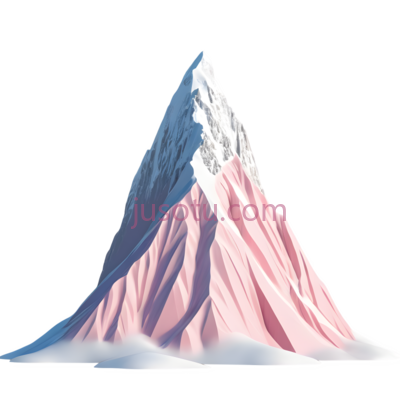 山峰,3D渲染,粉色,白色, PNG