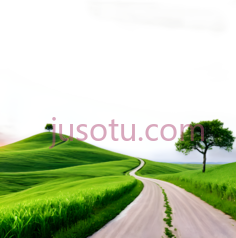 草地, 树木, 小路,自然风景画,绿色, 黑色PNG