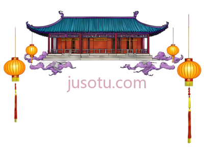 灯笼,中式建筑,黄色, PNG