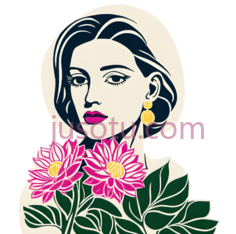 女性,插画,白色,蓝色,绿色,粉色PNG