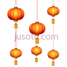 灯笼,中式,橙色PNG