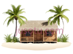 小屋,热带,浅棕色PNG