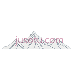 山峰,线条勾勒,白色PNG
