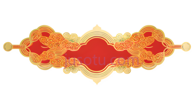 云纹,中式,红色,黄色, PNG
