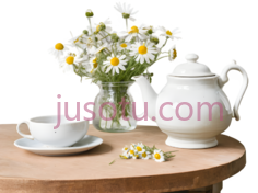 茶壶,茶杯,花瓶,花朵,白色,黄色,绿色PNG