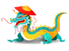 龙,卡通,黄色,蓝色,绿色PNG
