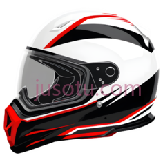 头盔,运动风,白色,红色,黑色PNG