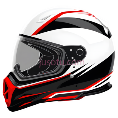 头盔,运动风,白色,红色,黑色, PNG