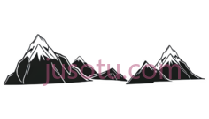 山峰,线条画,白色PNG