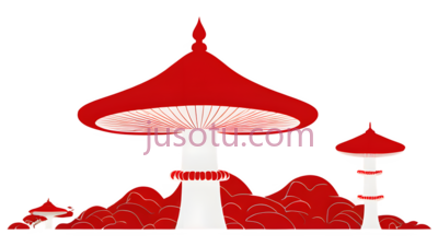 蘑菇,卡通,红色,白色, PNG