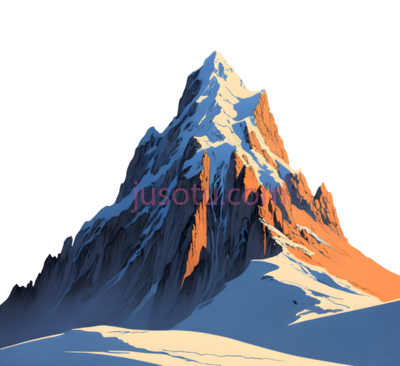 山峰,插画,白色,蓝色,橙色, PNG