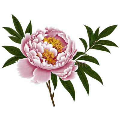 牡丹,插画,粉色, PNG